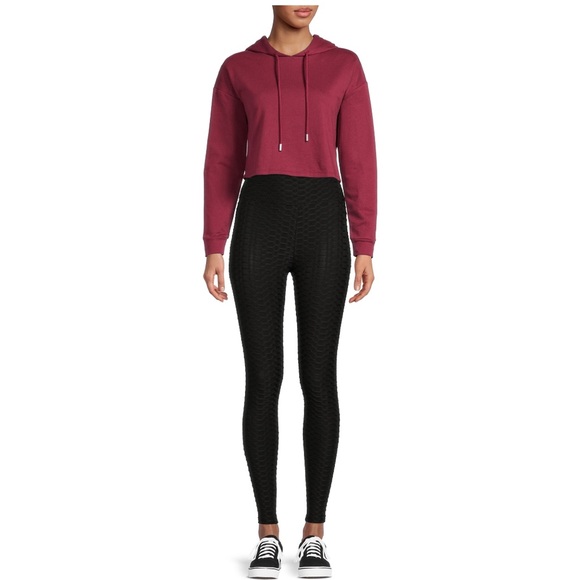 Nwt Nobo leggings women’s‎ medium 7-9 Textured Ruched Seam black high rise - Picture 1 of 16